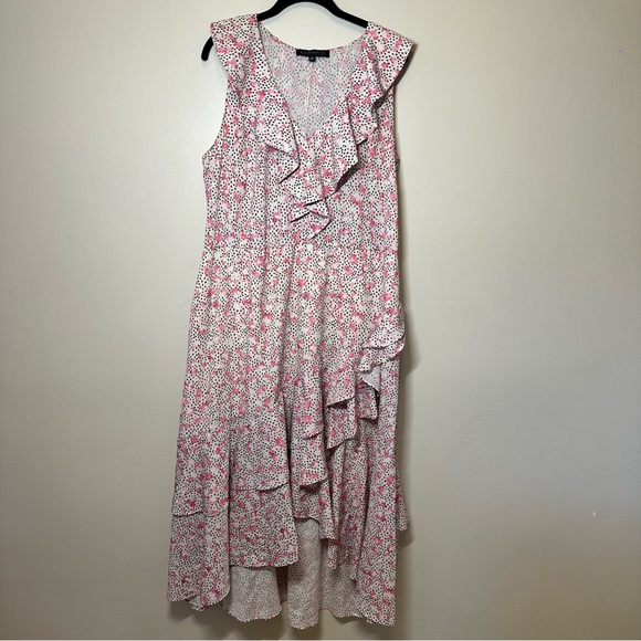 Eloquii Plus Size Assymetrical Floral Ruffle Dress - Picture 3 of 8
